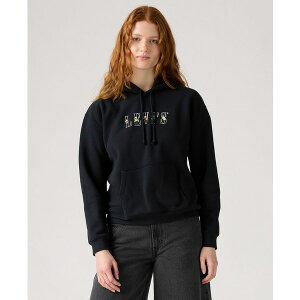 ���[�o�C�X ���f�B�[�X �J�b�g�\�[ �g�b�v�X Women's Graphic Everyday Hoodie Hoodie Rose Embroidery Serif Pirate Black