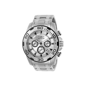 CrN^ Y rv ANZT[ Pro Diver Chronograph Quartz Men's Watch Silver