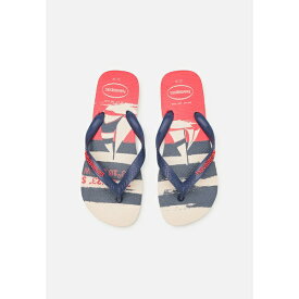 ハワイアナス レディース サンダル シューズ TOP NAUTICAL UNISEX - Pool shoes - beige straw/navy blue/ruby red