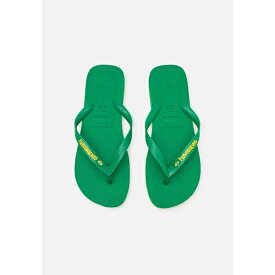 ハワイアナス メンズ サンダル シューズ BRASIL LOGO UNISEX - T-bar sandals - patria green/yellow citrico