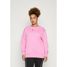 ナイキ レディース パーカー・スウェットシャツ アウター W PHNX FLC OS CREW - Sweatshirt - playful pink/black
