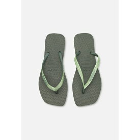 ハワイアナス レディース サンダル シューズ SQUARE GLITTER - T-bar sandals - olive green