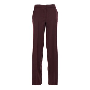 cCZbg fB[X JWApc {gX Violet Pants With Concealed Front Closure And Logo Plaque On The Rear In Wool Blend Stretch Woman Violet