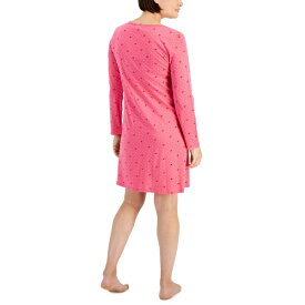 チャータークラブ レディース シャツ トップス Women's Cotton Long-Sleeve Lace-Trim Sleepshirt, Created for Macy's Butterfly Dots
