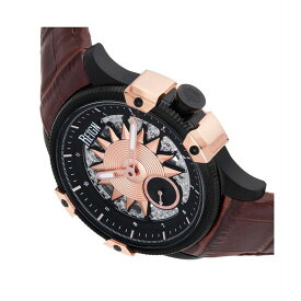 レイン レディース 腕時計 アクセサリー Men Solstice Automatic Semi-Skeleton Leather Strap Watch - Dark Brown/Rose Gold Dark brown/rose gold