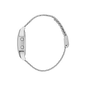 アディダス レディース 腕時計 アクセサリー Unisex Digital Two Silver-Tone Stainless Steel Bracelet Watch 36mm Silver-Tone