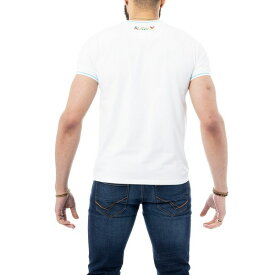 エックスレイ メンズ Tシャツ トップス Men's Embroidered Crewneck Pocket Tee White, Neon Blue