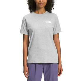 ノースフェイス レディース Tシャツ トップス Women's NSE Box Logo T-Shirt TNF Light Grey Heather/TNF Black