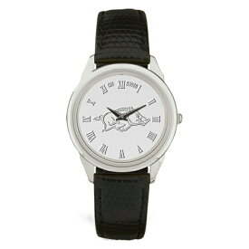 ジャーディン メンズ 腕時計 アクセサリー Arkansas Razorbacks Medallion Leather Wristwatch Silver/Black