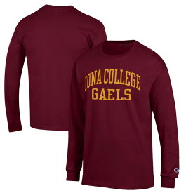 チャンピオン メンズ Tシャツ トップス Iona University Gaels Champion Jersey Long Sleeve TShirt Maroon