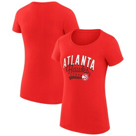 カールバンクス レディース Tシャツ トップス Atlanta Hawks GIII 4Her by Carl Banks Women's Filigree Logo Fitted T Shirt???Red