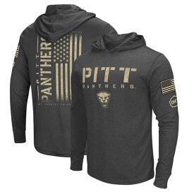 コロシアム メンズ Tシャツ トップス Pitt Panthers Colosseum Team OHT Military Appreciation Long Sleeve Hoodie TShirt Heather Black
