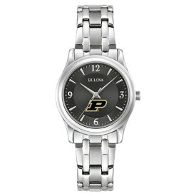 ブロバ レディース 腕時計 アクセサリー Purdue Boilermakers Bulova Women's Corporate Collection Stainless Steel Watch Black