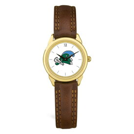 ジャーディン レディース 腕時計 アクセサリー Tulane Green Wave Women's Medallion Leather Watch Gold/Brown