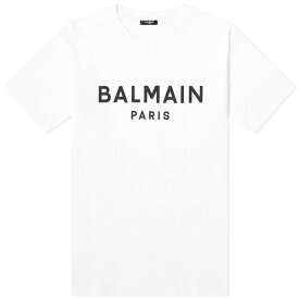 バルマン メンズ Tシャツ トップス Balmain Paris Logo T-Shirt Black
