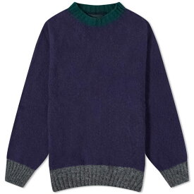 ハウリンバイモリソン メンズ ニット&セーター アウター Howlin' Captain Harry Contrast Crew Knit Blue