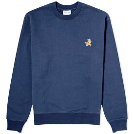 メゾンキツネ メンズ パーカー・スウェットシャツ アウター Maison Kitsun Speedy Fox Patch Crew Sweat Blue