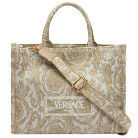 ヴェルサーチ レディース トートバッグ バッグ Versace Large Tote In Embroidery Jacquard Gold