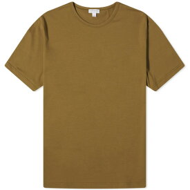 サンスペル メンズ Tシャツ トップス Sunspel Classic Crew Neck T-Shirt Green