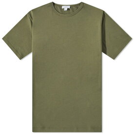 サンスペル メンズ Tシャツ トップス Sunspel Classic Crew Neck Tee Green