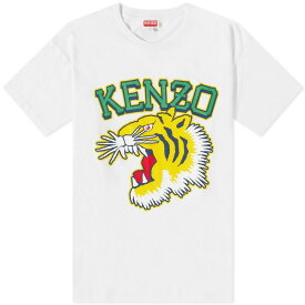 ケンゾー メンズ Tシャツ トップス Kenzo Large Varsity Tiger T-Shirt White