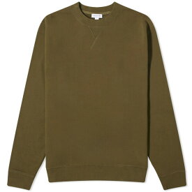 サンスペル メンズ パーカー・スウェットシャツ アウター Sunspel Loopback Crew Sweater Green