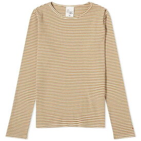 ヌーディージーンズ レディース Tシャツ トップス Nudie Jeans Co Striped Rib Top Brown