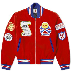 アイスクリーム メンズ ジャケット＆ブルゾン アウター ICECREAM Supplies Varsity Jacket Red