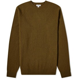 サンスペル メンズ ニット&セーター アウター Sunspel Lambswool Crew Knit Green