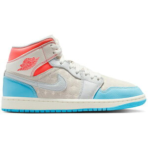 Jordan W[_ fB[X Xj[J[ yJordan 1 Mid Sail Hot Lava Blue Chill (Women's)z TCY US_W_10.5 Sail/Hot Lava/Muslin/Blue Chill