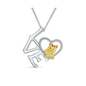 ブリング レディース ネックレス・チョーカー・ペンダントトップ アクセサリー BFF Love Heart Puppy Pet Dog Yorkie Pedant Necklace For Women For Teen Gold Rhodium Plated Brass With Chain Silver tone