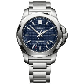 ビクトリノックス メンズ 腕時計 アクセサリー Swiss Army Men's Automatic I.N.O.X. Stainless Steel Bracelet Watch 43mm Blue