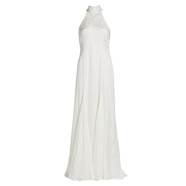 ガルバン レディース ワンピース トップス Maya Silk-Blend A-Line Gown white