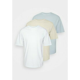 ユアターン メンズ Tシャツ トップス UNISEX 3 PACK - Basic T-shirt - white/off-white/light blue