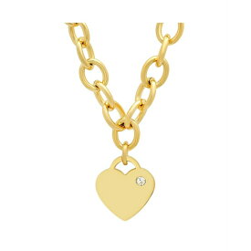 スティールタイム レディース ネックレス・チョーカー・ペンダントトップ アクセサリー Ladies Stainless Steel 18K Gold Plated Heart Charm Necklace Gold-Plated