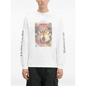 �A���[�Y �����Y T�V���c �g�b�v�X Wolf-print long-sleeve t-shirt White