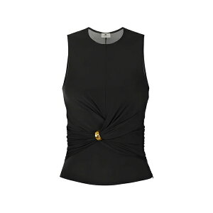 �G���U�x�X�t�����L ���f�B�[�X �J�b�g�\�[ �g�b�v�X Knot-detail ruched top Black