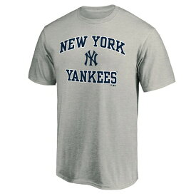 ファナティクス メンズ Tシャツ トップス New York Yankees Fanatics Branded Team Heart & Soul TShirt Heathered Gray