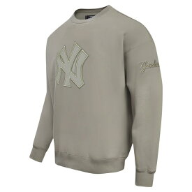 プロスタンダード メンズ パーカー・スウェットシャツ アウター New York Yankees Pro Standard Neutral Drop Shoulder Pullover Sweatshirt Pewter