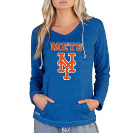 コンセプトスポーツ レディース パーカー・スウェットシャツ アウター New York Mets Concepts Sport Women's Mainstream Terry Long Sleeve Hoodie Top Royal