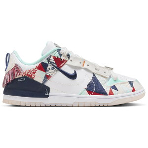 Nike �i�C�L ���f�B�[�X �X�j�[�J�[ �yNike Dunk Low Distrupt 2 Native Patterns (Women's)�z �T�C�Y US_5.5(22.5cm) White/Midnight Navy/Sail/University Red/Clear Jade
