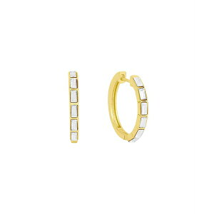 �A���h �i�E �f�B�X ���f�B�[�X �s�A�X���C�������O �A�N�Z�T���[ Crystal Baguette Hinged Hoop Earrings Gold