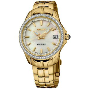 �Z�C�R�[ ���f�B�[�X �r���v �A�N�Z�T���[ Women's Coutura Diamond (1/4 ct. t.w.) Gold-Tone Stainless Steel Bracelet Watch 34mm Mother Of Pearl