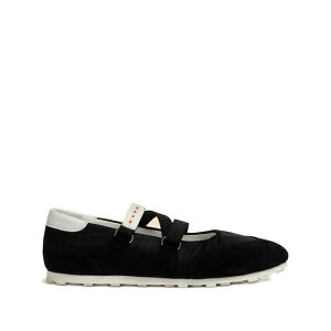 �}���j ���f�B�[�X �X�j�[�J�[ �V���[�Y Elastic strap ballerina sneakers Black