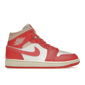 Jordan �W���[�_�� ���f�B�[�X �X�j�[�J�[ �yJordan 1 Mid Strawberries and Cream (Women's)�z �T�C�Y US_7.5(24.5cm) White/Sea Coral-Atmosphere-Sail
