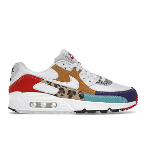 Nike �i�C�L ���f�B�[�X �X�j�[�J�[ �yNike Air Max 90 SE Animal White (Women's)�z �T�C�Y US_7.5(24.5cm) White/Light Curry/Habanero Red/White
