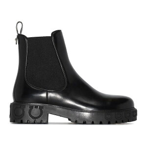Ferragamo tFK fB[X Xj[J[ yFerragamo Gancini Logo Detail Chelsea Boots Black (Women's)z TCY US_8(25.0cm) Black