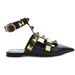 Valentino @eBm fB[X Xj[J[ yValentino Garavani Roman Stud Calfskin Low Ballet Flat Black (Women's)z TCY EU_35.5(22cm) Black