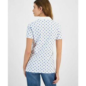 トミー ヒルフィガー レディース カットソー トップス Women's Dot Print Short Sleeve Polo Shirt Prov Multi