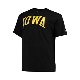 チャンピオン レディース Tシャツ トップス Men's Black Iowa Hawkeyes Big and Tall Arch Team Logo T-shirt Black